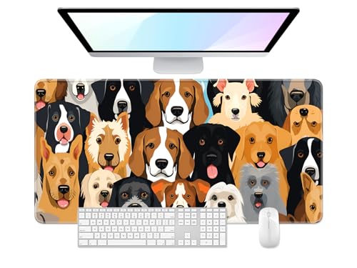 Desk Pad, 32" x 16" XXXL Extended Large Gaming Mouse Pad, Desktop Decor Desk Mat, Men Women Office Supplies and Accessories, Cute Anime Mouse Mat for Laptop & Keyboard, Gentleman Dog - color: Gentleman Dog