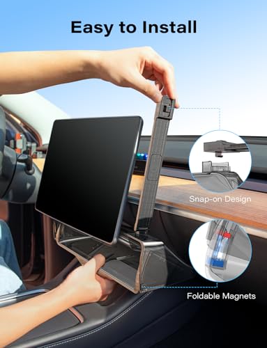 TAZENI Under Screen Storage Box Fit Model Y Juniper Model 3 Highland, Magnetic Hidden Privacy Storage for Model Y 3 Accessories, Center Console Organizer for Model Y 2019~2026 & Model 3 2016-2026