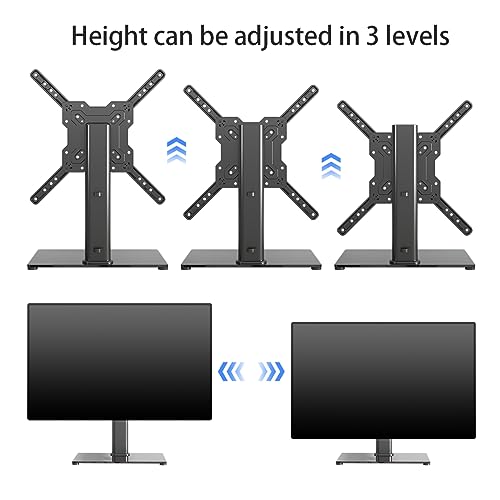 Universal TV Stand Base, Table Top TV Stand for 17-55 Inch LCD/LED TVs, Height Adjustable Monitor Mount Stand with Tempered Glass Base Holds up to 88lbs VESA 400x400mm, TS102 - style: X-Shape 400x400mm Vesa