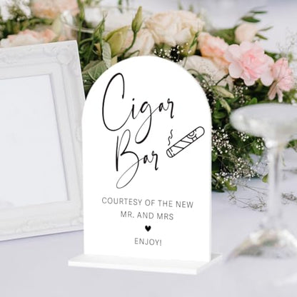 Cigar Bar Sign Wedding Engagement Party Table Desk Acrylic Decor - color: Cigar Bar