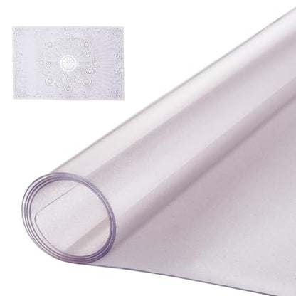 VEVOR Plastic Table Cover, 24 x 48 Inch 1.5 mm Thick Frosted PVC Desk Mat Protector, Waterproof & Easy Cleaning Desk Pad Tablecloth, for Office, Dresser, Dining Room,Night Stand - size: 48" x 24" (Rectangular)