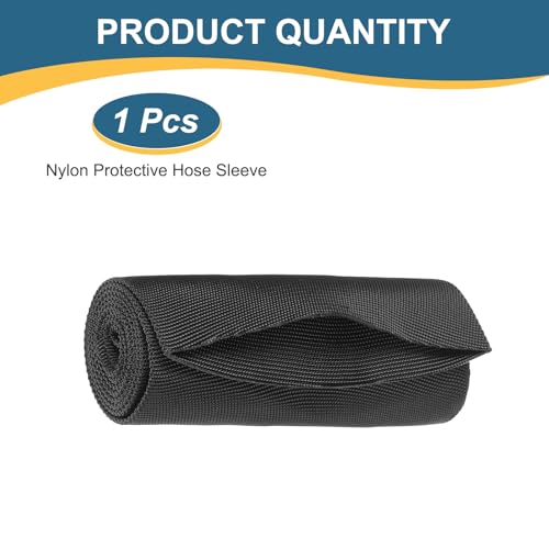 HARFINGTON Nylon Protective Hose Sleeve 3.5" ID 3FT Cable Cover Sheath Hydraulic Hose Protector Wrap for Welding Cord Tig Torch Hydraulic, Black - size: 3.5" ID 3FT