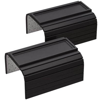 2 Pack Sofa Arm Tray, Bamboo Folding Couch Armrest Tray with Anti-Slip Pad for Drinks, Snacks, Phone, Remote Control (Black) - color: Black