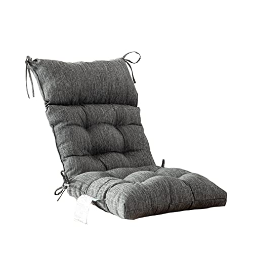 QILLOWAY Outdoor Rocking Chair Cushions Set of 2, 100% Polyester Waterproof Patio Rocking Chair Cushion, High Back Weatherproof Chair Pad for Adirondack & Outdoor Furniture, Charcoal Grey, Black - color: Charcoal Grey/Black