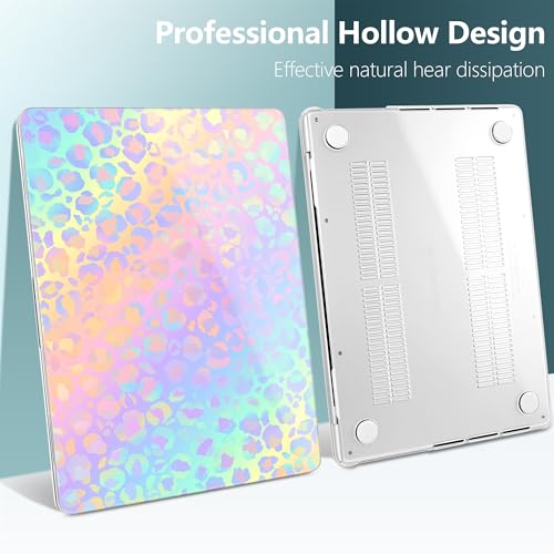 DONGKE Case for MacBook Pro 14 Inch (2026-2021 Release, M5 M4 M3 M2 M1 Pro/Max Chip), Plastic Slim Hard Shell Protective Cover with Keyboard Cover & Screen Protector, Leopard Print - color: Leopard Print