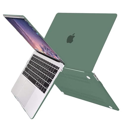 MOSISO Compatible with MacBook Air 13 inch Case M1 2021 2020 2019 2018 Release A2337 A2179 A1932 Touch ID, Plastic Hard Shell Cover&Keyboard Cover for MacBook Air 13.3 inch Case M1, Midnight Green - color: Midnight Green