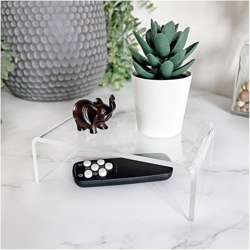 Plymor Clear Acrylic Rectangular Display Riser, 2" H x 6" W x 4" D (1/8" thick) - size: 2" x 6" x 4"
