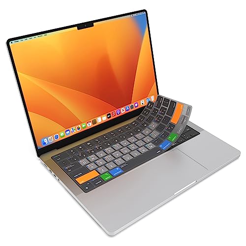 JCPal MacOS Shortcut Guide Keyboard Cover for Apple MacBook Pro 14 inch / 16 inch (M1–M5), MacBook Air 13 inch / 15 inch (M2–M5) and MacBook Neo (US–Layout) - size: MacBook Pro 14/16 (M1-M5), Air 13/15 (M2-M5), Neo