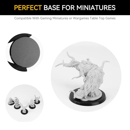 30PCS 60mm/2.36inch Textured Plastic Black Round Miniature Bases, Model Base for Gaming Miniatures or Wargames Table Top Games - color: 60mm-30pcs-black