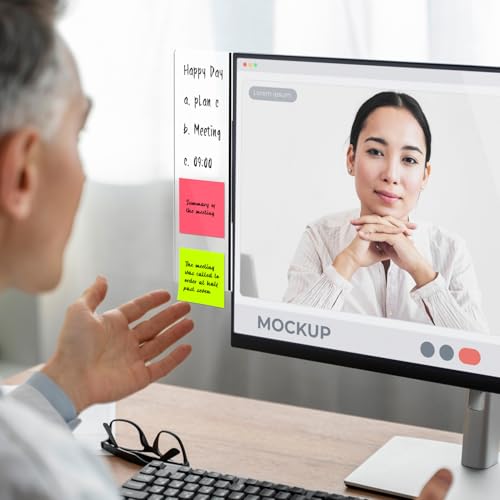 Crpich Small Transparent Memo Board – 10.6" x 3.3", 1 Pack Clear Acrylic Monitor Side Note Holder with 3M Adhesive for Desk Organization - style: 10.6" X 3.3"-Clear-1Pack