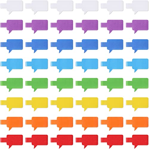 Outus 50 Pcs Cable Labels Multi Color with Writable Surface Reusable Waterproof Durable Wire Labels Tags 8-Color for Cord Identification Industrial Cable Management(Simple Style) - style: Simple Style
