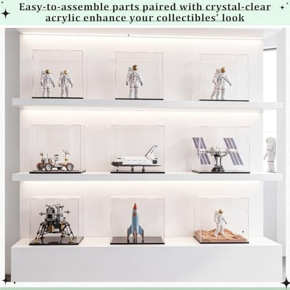 Yungyan 1 Pack Clear Self-Assembly Acrylic Display Case Transparent Dust Proof Protection Showcase for Figurine Collectibles Basketball Soccer Football Helmet (8 x 8 x 8 Inch) - size: 8 x 8 x 8 Inch