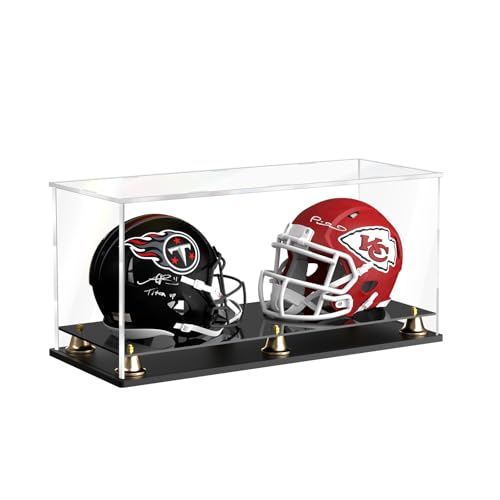 Double Mini Helmet Display Case - size: 17.4 x 7.1 x 7.9 inch