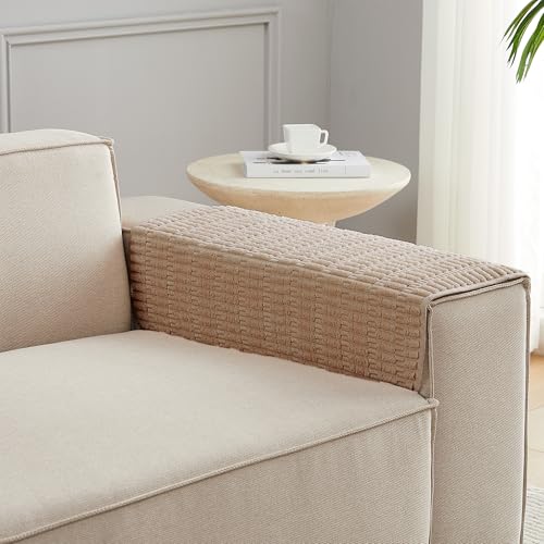 Sofa Armrest Cover Couch Arm Cover Armchair Covers, 2pcs Anti-Slip Couch Arm Protectors Sofa Arm Covers (Brown, 18x26x2pcs) - color: Brown, size: 18x26 inch (2 pcs)