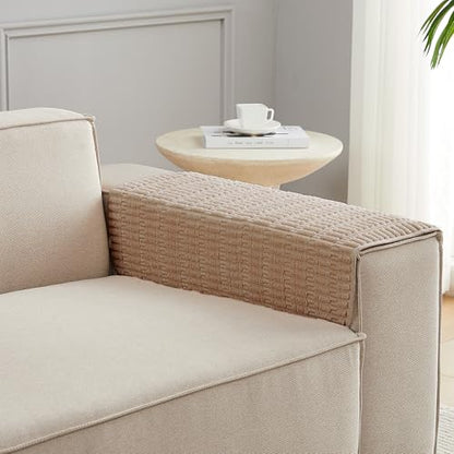 Sofa Armrest Cover Couch Arm Cover Armchair Covers, 2pcs Anti-Slip Couch Arm Protectors Sofa Arm Covers (Brown, 18x26x2pcs) - color: Brown, size: 18x26 inch (2 pcs)