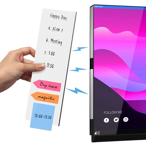 Magnetic Monitor Memo Board, Acrylic Message Reminder Board for Moniter Side, Office Desk Accessories for Women Men, Computer Sticky Note Holder Home Office Memo Holder, White, XL - style: 13.2" X 3.3"-White-1Pack