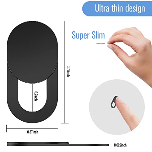 Toojcc Laptop Camera Cover Slide, [8 Pack] Ultra-Thin Webcam Cover Compatible with Camera for MacBook,Laptop,PC,Computer,iMac,iPad. 0.022in Thick Web Blocker Protect Your Privacy and Security - color: 8 Pack black
