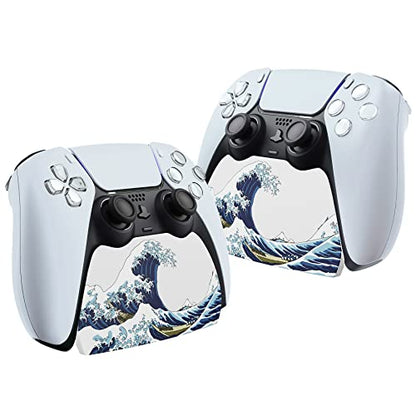 PlayVital The Great Wave Controller Display Stand for ps5, Gamepad Accessories Desk Holder for ps5 Controller with Rubber Pads - color: The Great Wave