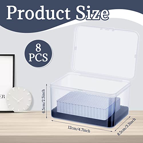 PerKoop 8 Pcs Plastic Card Case Boxes for 162 Pcs Game Cards 3 Decks of Playing Card Clear Plastic Holder Box Organizer for Travel Game, 4. 7 x 3. 3 x 2. 5 Inch, Cards Not Included