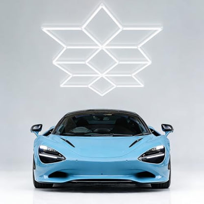 Rhombus LED Garage Light - Hexagonal Snow Lights, 710W 78100LM Super Bright Garage Ceiling Lights, Larger Size Honeycomb Light for Warehouse, Workshop, Gym, Car Basement - size: Snow