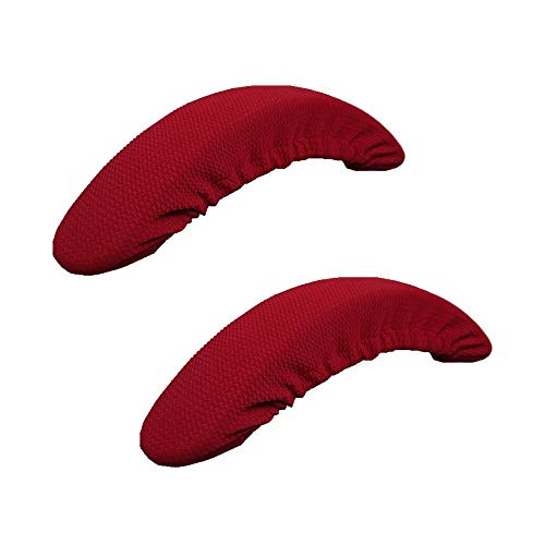 Isccdy Removable Washable Office Chair Armrest Slipcovers Covers Pads (Wine red) - color: Wine Red