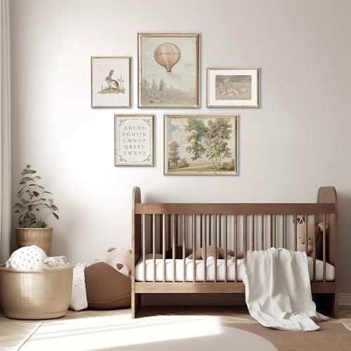 Vintage Nursery Wall Art Kids Canvas Poster Children Room Canvas Wall Decor Neutral Children Prints Country Posters Rustic Baby Room Art Prints Nursery Kids Artwork for Farmhouse Bedroom, Unframed - color: 5pcs Kids Art- 6"x8" - 8"x10", size: 8"L x 10"W