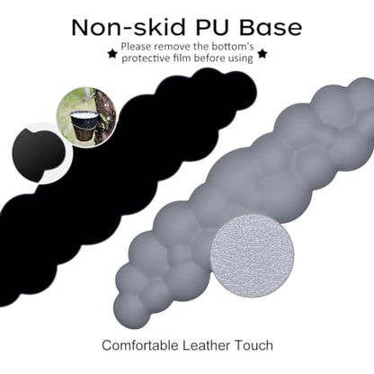 JIKIOU Upgrade Leather Cloud Keyboard Wrist Rest, Cloud Wrist Rest with Non-Slip PU Base, Comfortable Memory Foam Wrist Rest for Computer Laptop Mac Gaming Office and Pain Relief Christmas Wish Gift - color: 09slate Blue
