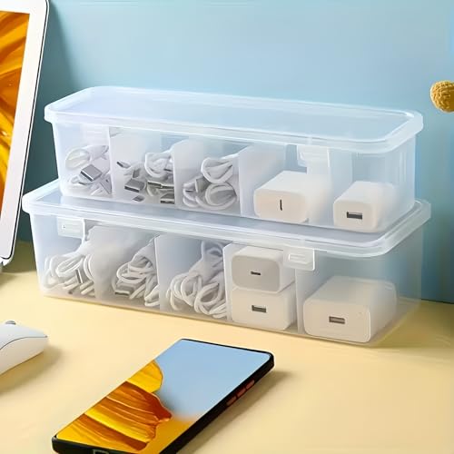 Large-Capacity Covered Cable ManaSynthetic Gemstoneent Box, 5 Compartments