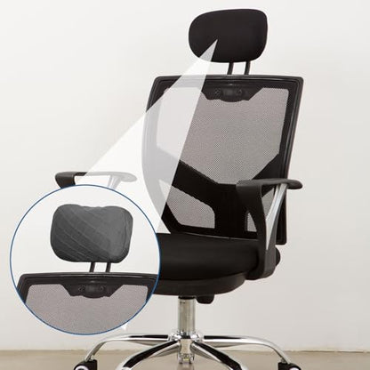 uxcell Office Chair Pillow Cover, Office Chair Headrest Attachment Mesh Removable Headrest Protector for Home Desk Computer Chairs, Dark Gray - color: Dark Gray