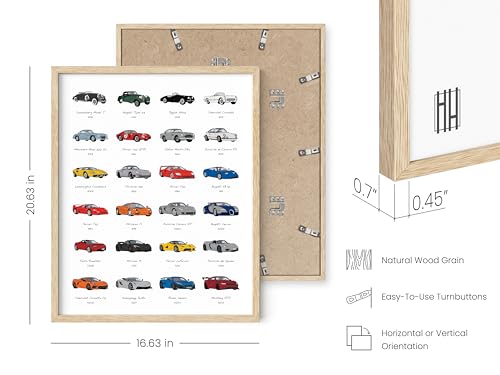 HAUS AND HUES Race Car Poster - Super Car Poster - Made in The USA - Beige Frame 16x20 - color: Sports Car, size: 16"L x 20"W, style: Beige Framed