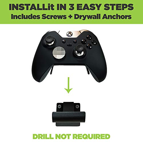 HIDEit Mounts Uni-C Pro Black Rubber Dipped Steel Wall Mount for Xbox Controller, Gaming Accessory Compatible with Xbox Series X, Series S Controllers and Xbox One Controllers - size: Xbox Uni-C Pro