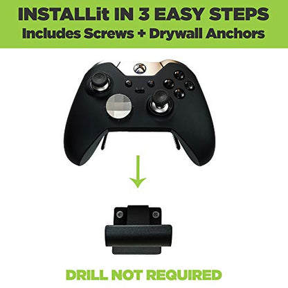 HIDEit Mounts Uni-C Pro Black Rubber Dipped Steel Wall Mount for Xbox Controller, Gaming Accessory Compatible with Xbox Series X, Series S Controllers and Xbox One Controllers - size: Xbox Uni-C Pro