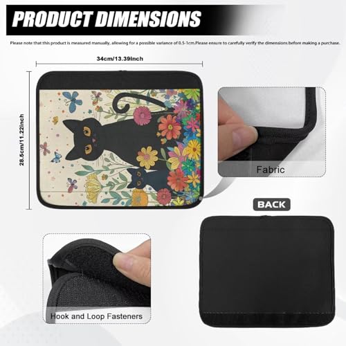 Wheelchair Armrest Pads Wheel Chair Accessories Adults 2 Pack Wheelchair Arm Pads for Office Transport Chair Pressure Relief Black Cat - color: Black Cat