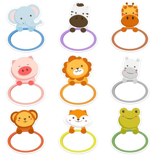 135 PCS Animal Name Tags Stickers, Adorable Jungle Animals Name Tag Labels Name Stickers for Classroom Back to School Teachers Student Office Desk Cubby Locker Bulletin Board Decor