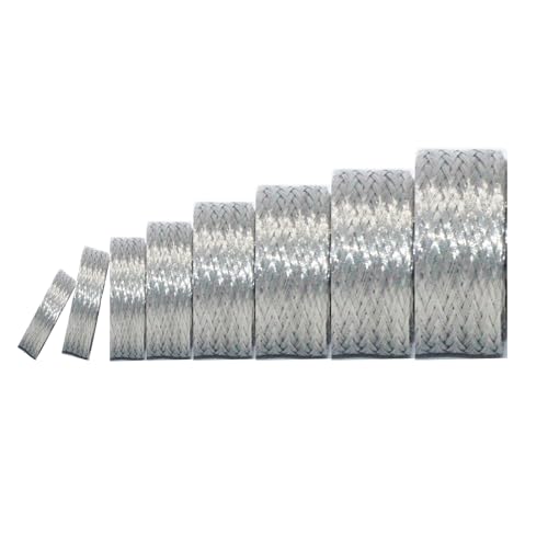 Tinned Copper Braided Cable Shielding Sleeve Metal Wire Loom Sheathing EMI RFI ESD Protector Grounding Mesh Flat Tubular Expandable 1/4" W(0.16" ID)-16FT - size: 1/4"W(0.16"ID)-16FT