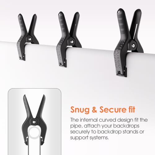 Backdrop Clamps Clips - 3.5in - Small Spring Clamps for Backdrop Stand, 10 Pack Heavy Duty Plastic Muslin Photo Clamp for Photography Photobooth, Balloon Arch, Woodworking - size: 3.5in