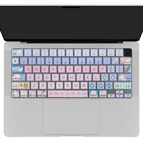 Cute Silicone Keyboard Cover for 2021-2024 MacBook Air 13.6" 15" A2941 A3114 A2681 A3113, MacBook Pro 14" 16" A2442 A2779 A2918 A2992 A2485 A2780 A2991 A3112 A3401 A3406 M4 M3 M2 M1 Max,Cute Bunny - color: Cute Bunny