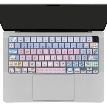 Cute Silicone Keyboard Cover for 2021-2024 MacBook Air 13.6" 15" A2941 A3114 A2681 A3113, MacBook Pro 14" 16" A2442 A2779 A2918 A2992 A2485 A2780 A2991 A3112 A3401 A3406 M4 M3 M2 M1 Max,Cute Bunny - color: Cute Bunny