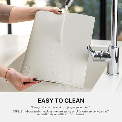Baroyal Faux Leather Placemats Set of 6 Vinyl Washable Wipeable Table Mats for Kitchen Dining Table Heat Resistant Waterproof Modern Indoor/Outdoor Placemats Non-Slip Easy Clean Place Mats-Cream White - color: B-cream White