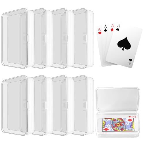 Blank Card Case, 8 Pack Clear Plastic Card Deck Box, Snaps Closed - Storage Box for Base Ball Trading Cards, Business Cards & More - color: 8 PCS Clear