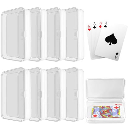 Blank Card Case, 8 Pack Clear Plastic Card Deck Box, Snaps Closed - Storage Box for Base Ball Trading Cards, Business Cards & More - color: 8 PCS Clear