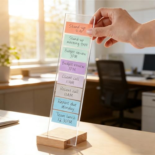 2PCS Monitor Memo Board Portable Monitor Sticky Note Holder Computer Screen Message Board Holder Detachable Acrylic Sticky Note Board Messadge Remider - color: Transparent