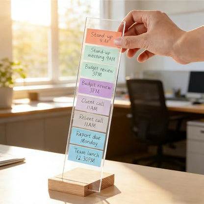 2PCS Monitor Memo Board Portable Monitor Sticky Note Holder Computer Screen Message Board Holder Detachable Acrylic Sticky Note Board Messadge Remider - color: Transparent
