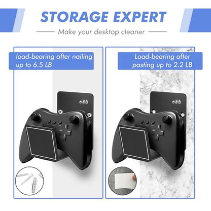 HL127 Headphone Holder Hanger for Desk, Include Adhesive Strips/Screw, Universal Headset Stand for PS4/PS5/Xbox/PC/Mac/Headphones Game Controller Hanger - style: Square