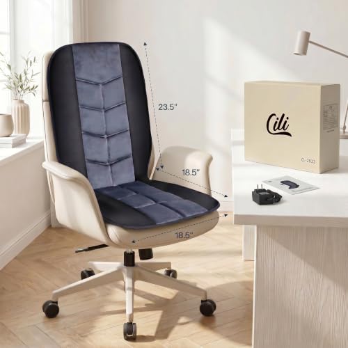 CILI Massage Chair Pad,Back Massager with Heat,Massage Seat Cushion with 10 Vibration Motors,30-60-90 Minutes Heating Options,Chair Massager for Office Chair, Home Office Use, Relaxation Gift - color: Black