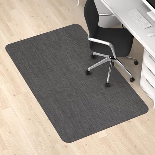 Blvornl Office Chair Mat for Hardwood Floor, 32.3"x 47.2" Desk Chair Mat for Hard Wood and Tile Floor, Large Anti-Slip Hard Floor Protector Rolling Chair Pad, PVC Desk Rug, Black - color: Black, size: 32.3" x 47.2"