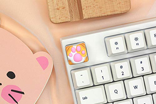 SYA ZOMOPLUS Cute Keycaps,Novelty Cat-Claws Keycap 3D Model OEM Profile Keyboard Keycaps Squishy-Paws Custom Key Caps for Cherry MX Switches Mechanical Gaming Keyboard(Orange1pcs) - color: Orange-1pcs