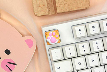SYA ZOMOPLUS Cute Keycaps,Novelty Cat-Claws Keycap 3D Model OEM Profile Keyboard Keycaps Squishy-Paws Custom Key Caps for Cherry MX Switches Mechanical Gaming Keyboard(Orange1pcs) - color: Orange-1pcs