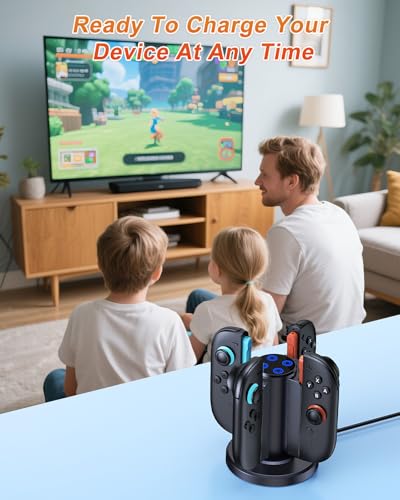 FYOUNG Charging Station for Nintendo Switch 2 Controller(2025), Charger Dock for Joycon 2 with Charging Indicator, Compact Vertical Charge 4 Controller Stand for Switch 2 Accessories
