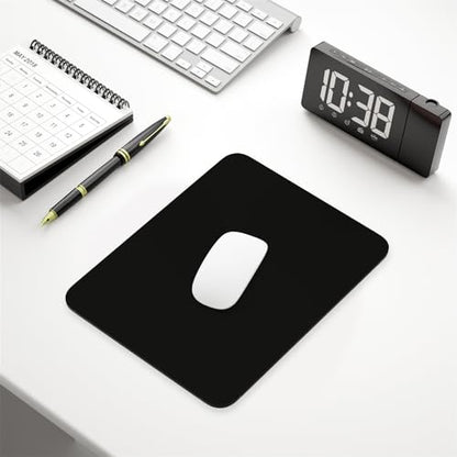 Hsurbtra Mouse Pad, Premium-Textured Square Mousepad 7 x 9 Inch, Thick 3 mm Anti-Slip Waterproof Rubber Pretty Cute Computer Mat for Office Gaming Laptop Women Kids Jet Black - color: Jet Black, size: Square Mousepad (7" x 9")